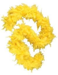 Feather boa necklace yellow +-2m