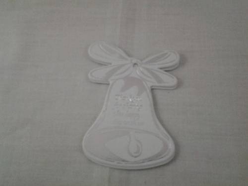 bell shape wedding thank you card 50 in pack    silver