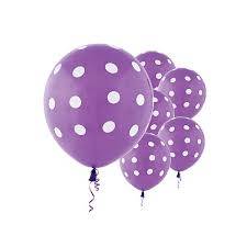 Helium quality balloon 10 in pack , purple polka dots