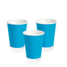blue paper cups, 10 per pack