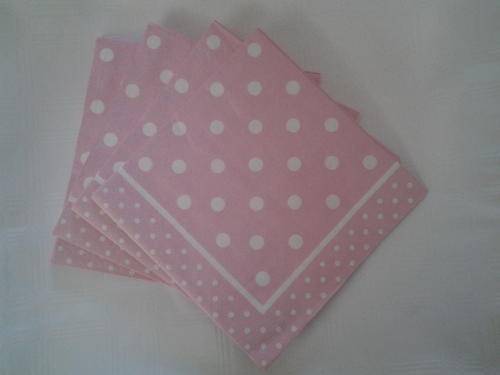 Pinkpolka dots serviettes (20)
