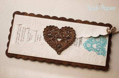 Wooden wedding invitation, Do you own printing on insert