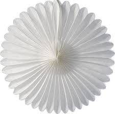 Tissue paper decorative hanging paper fan - 50cm - WHITE