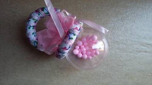 pink plastic dummy for babyshower - party favor / decor