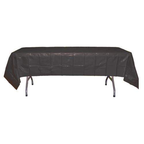 Black plastic table cover