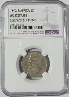 1892 1 Shilling AU Details - Surface Hairlines