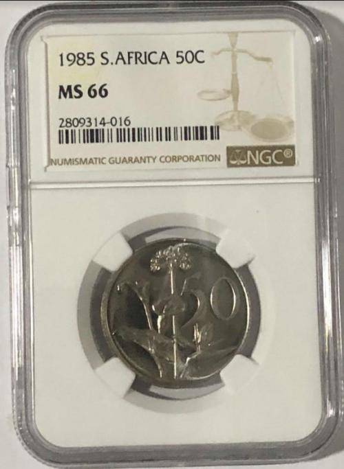 1985 50 Cent MS66 NGC 2809314-016(Top Pop)