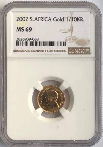2002 Gold 1/10KR MS69 NGC 2826939-068