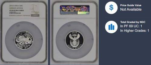 2016 50 Cent 2 oz Silver Common Octopus PF69 Ultra Cameo NGC 4704523-007