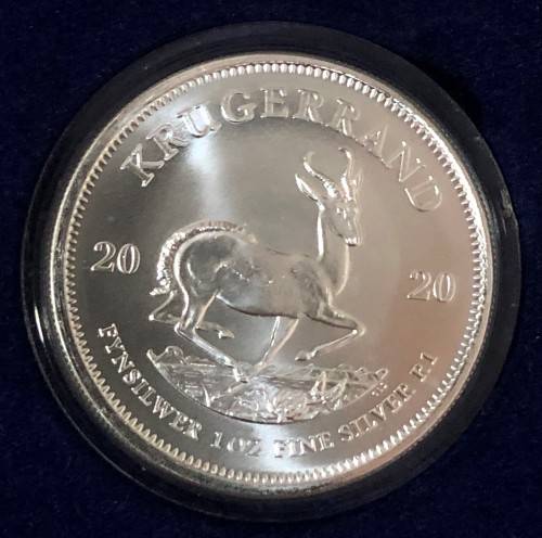 2020 1oz Silver Kruger Rand Brilliant Uncirculated(packed in capsule and SA Mint Box)