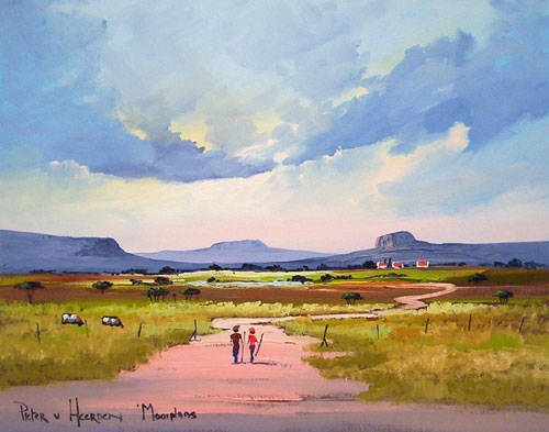 Pieter Van Heerden, Oil on Canvas, 46 x 60 cms, "Mooiplaas", Authentification