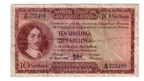 MH de Kock ~ 10 /- ~ A28 000489 ~ Great Serial Number!!!