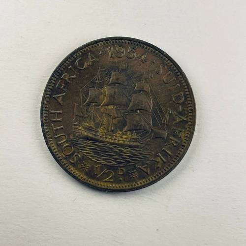 1954, 1/2 Penny, AUNC