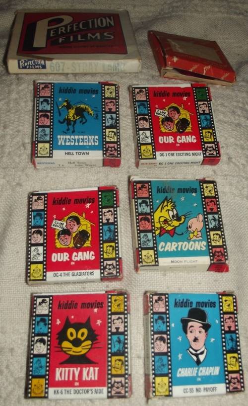 8mm Projector with films and splicer and editor