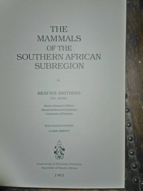 The Mammals of the Southern African Subregion