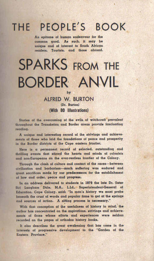 Sparks from the Border Anvil   by  A W Burton