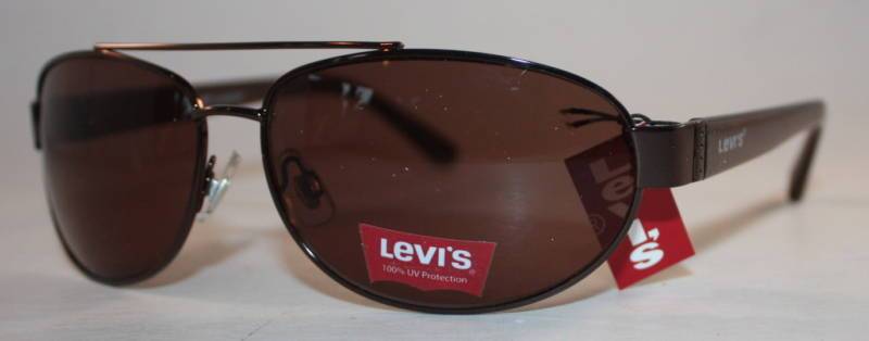 Levis Sunglasses LS137-02 Dark Brown Aviator with Brown Lens + Free Insured Postage