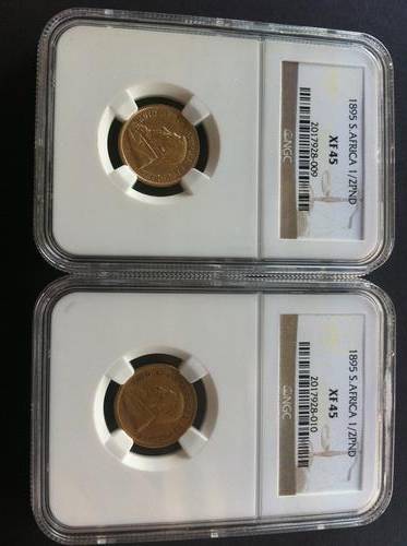 Set of Two 1895 Gold Half Pond NGC XF45 + Free Insured Speed Services Courier @ R1 Start