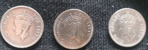 Southern Rhodesia One Shillings 1949,1950,1951