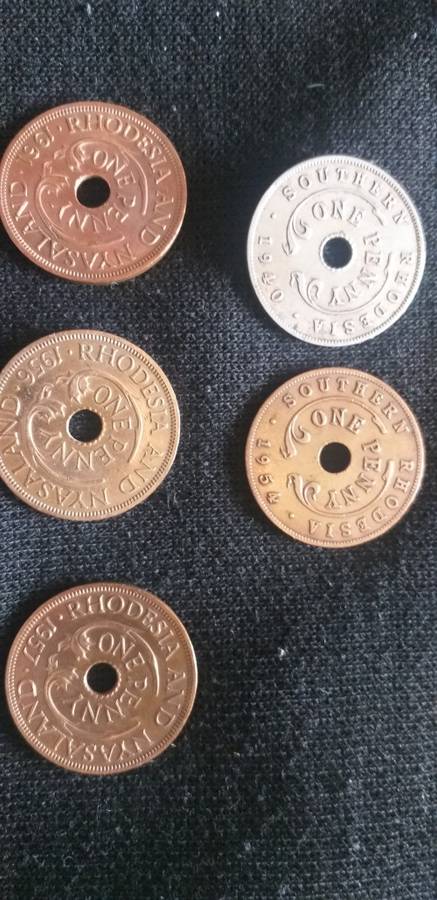 Southern  Rhodesia ONE PENNY 1940 & 1954, Rhodesia and Nyasaland ONE PENNY 1956,1957,1961