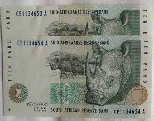 C.L.  Stals Governor of SARB. Bank note collection with signed Photo and signed letter from SARB.