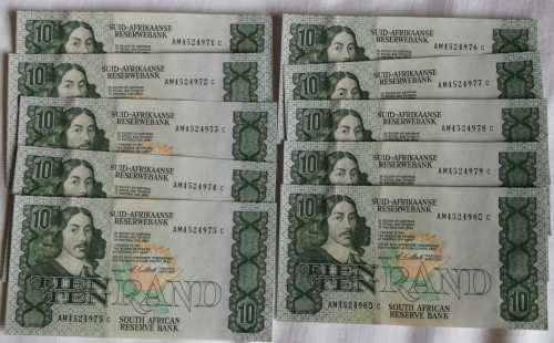C.L.  Stals Governor of SARB. Bank note collection with signed Photo and signed letter from SARB.