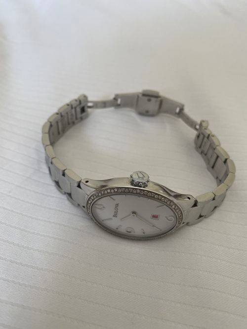 Bulova Diamond White/Steel 25 mm 96R192 (comparable to Tag Heuer)