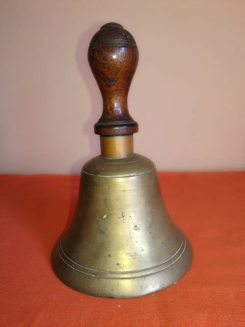 OLD BRASS SCHOOL BELL