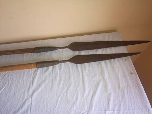 2 X AUTHENTIC HAND MADE ZULU SPEARS