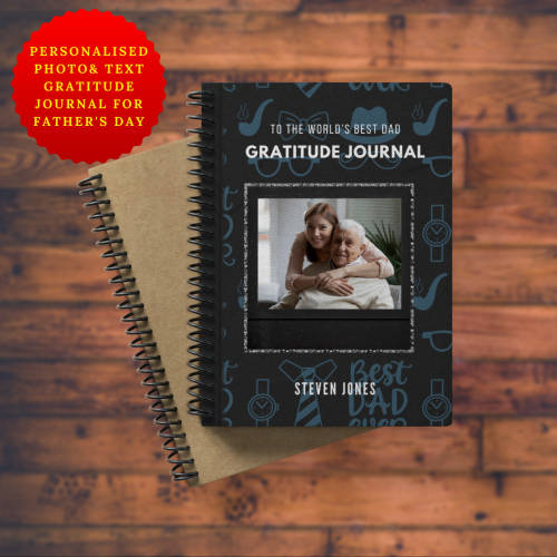 Personalised Photo and Text Gratitude Journal for Father`s Day