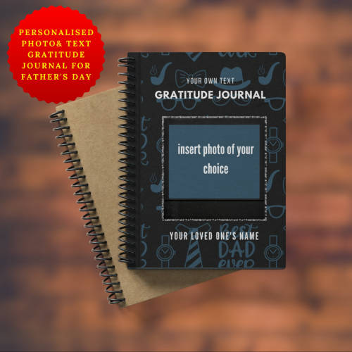 Personalised Photo and Text Gratitude Journal for Father`s Day