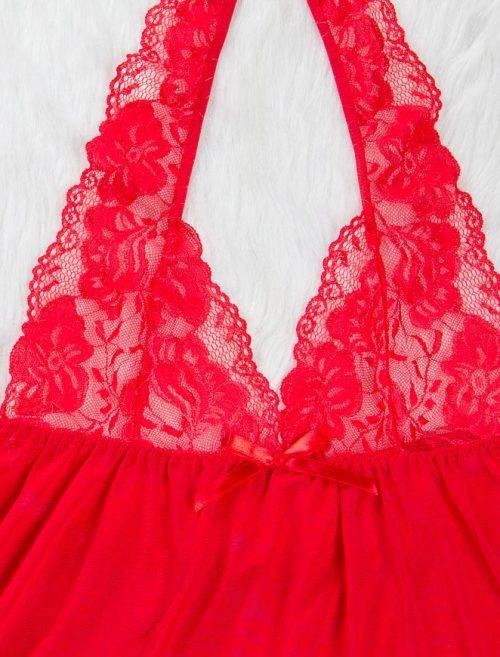 Hellahot Crimson Red Plus Size Babydoll Lingerie