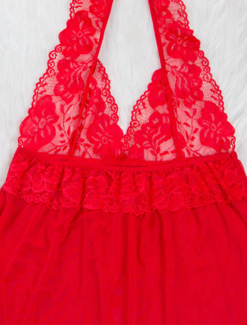 Hellahot Crimson Red Plus Size Babydoll Lingerie