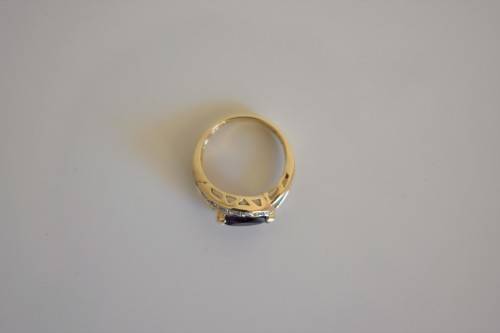 *R22199*WOW heavy Amethyst DIAMOND gold ring