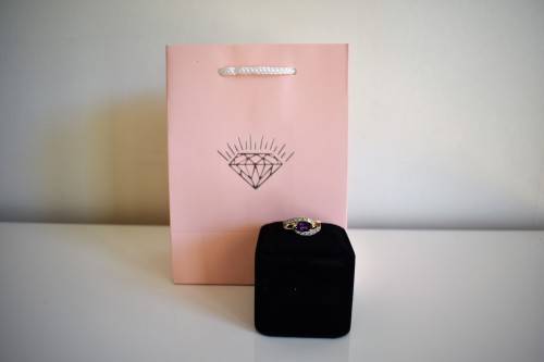 *R22199*WOW heavy Amethyst DIAMOND gold ring