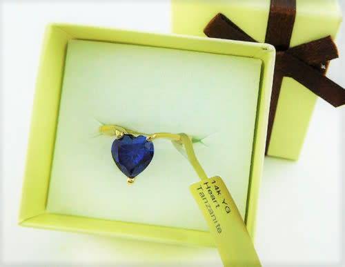 *WOW*14k solid gold heart shape AAA Tanzanite ring 2.64cts