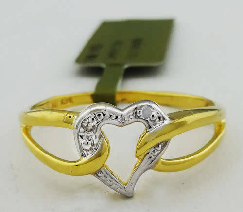 14k solid gold diamond heart shape PROMISE ENGAGEMENT RING
