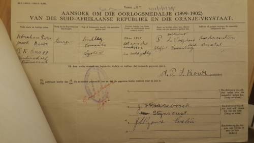 Anglo Boer Oorlog Medal (ABO) - Burger A.P.J. Rowe - Lindley Kommando