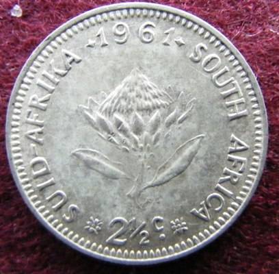 1961 RSA TWO AND A HALF CENTS  299090 MINTED