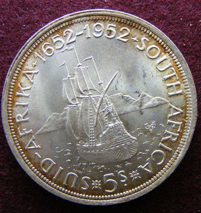 1952 SA UNION SILVER five shilling  BRILLIANT UNC.SPECIAL SELECTD COIN