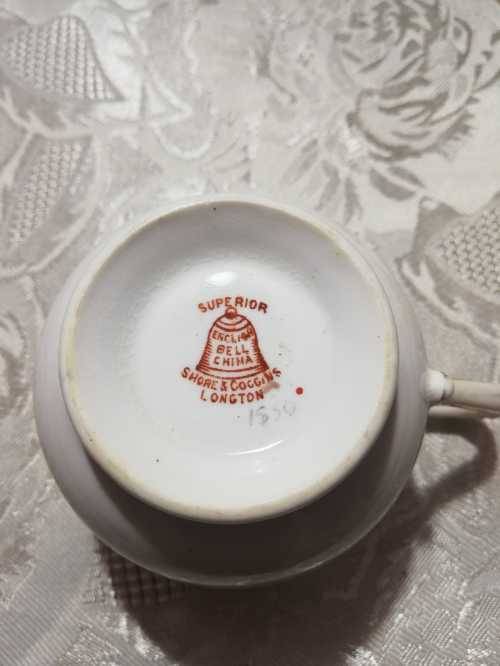 Shore & Coggins Hand Painted Bone China Tea Cup and Saucer c1930 (2pcs)