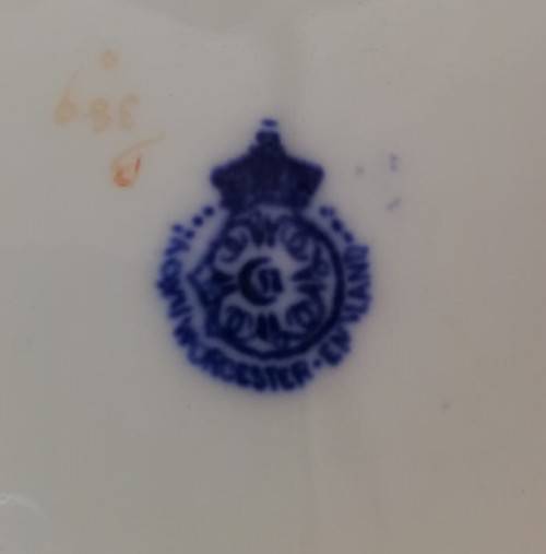 Antique Royal Worcester Blue Willow 3 Set Plates  Blue & White Pottery C1905