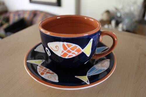 Cup and saucer (7 sets available) - Most beautiful Capuccino cups (large)
