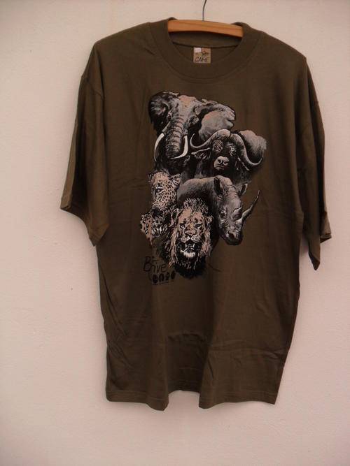 Olive Green T shirt with Big 5 heads