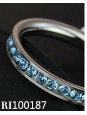 STAINLESS STEEL BLUE ETERNITY RING SIZE 9