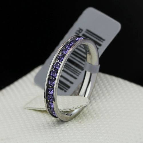 STAINLESS STEEL PURPLE ETERNITY RING SIZE 9