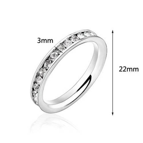 STAINLESS STEEL WHITE ETERNITY RING SIZE 9
