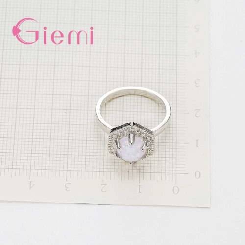 UNIQUE OPAL CZ SILVER RING