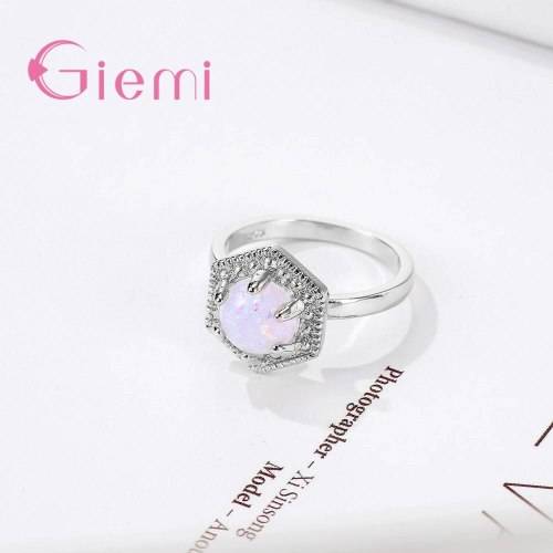 UNIQUE OPAL CZ SILVER RING