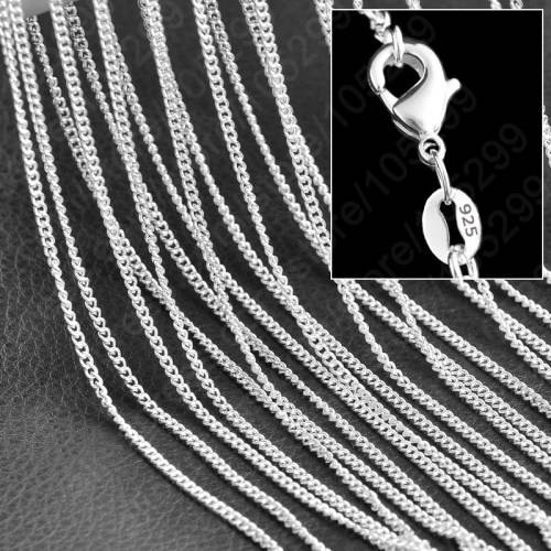 75CM SILVER FLAT CURB CHAIN NECKLACE 30INCH